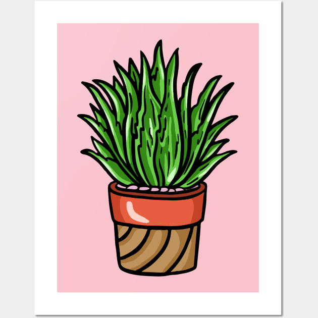 Succulent Illustration 3 T-Shirt Wall Art by yudabento